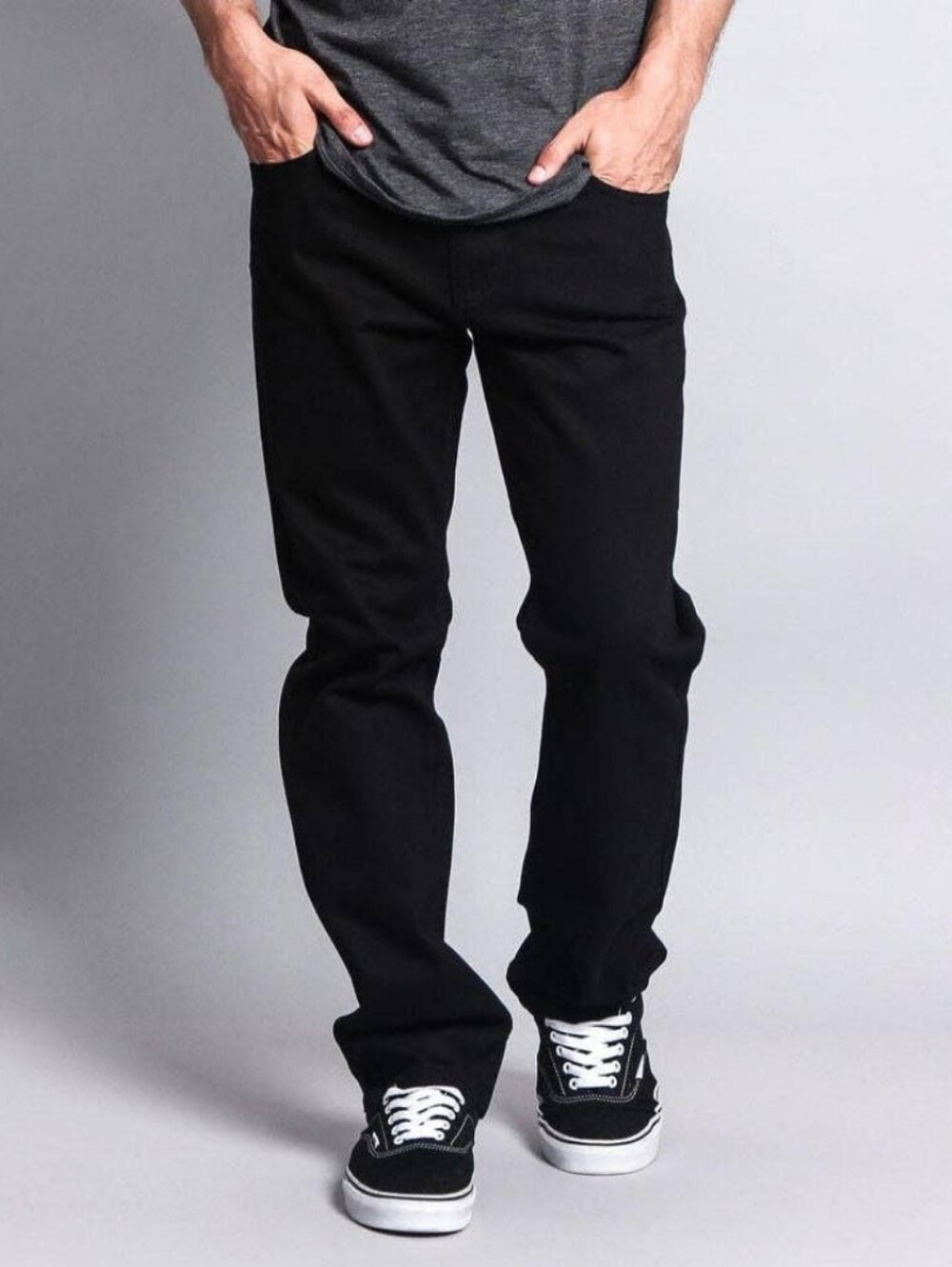 Men's Classic Black Straight-Leg Jeans
